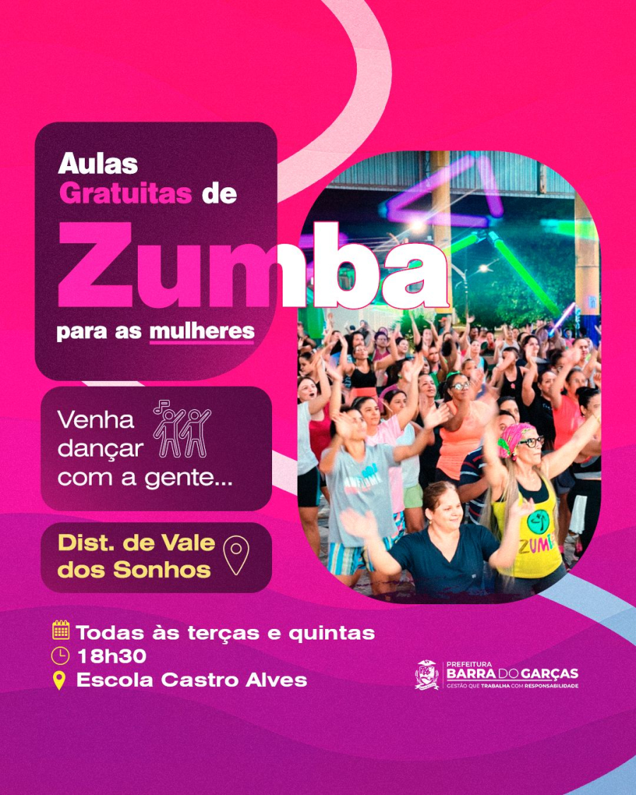 AULAS DE DANÇA: Projeto de Zumba chega aos distritos do Vale dos Sonhos e Indianópolis