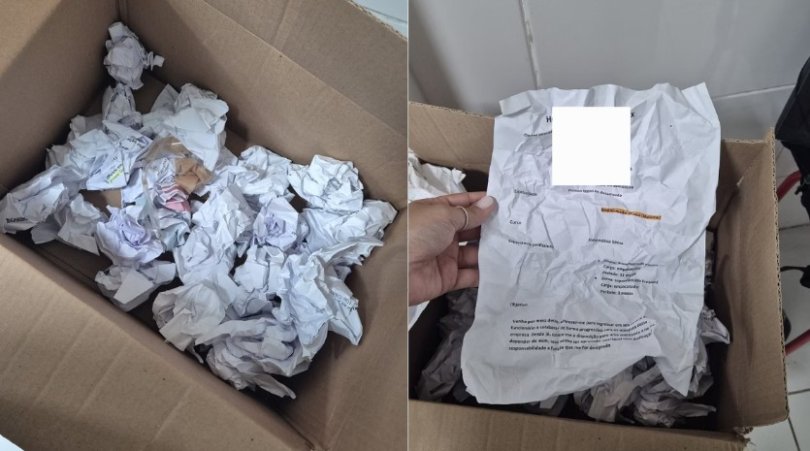 Cliente faz compra e recebe encomenda embalada em currículos...