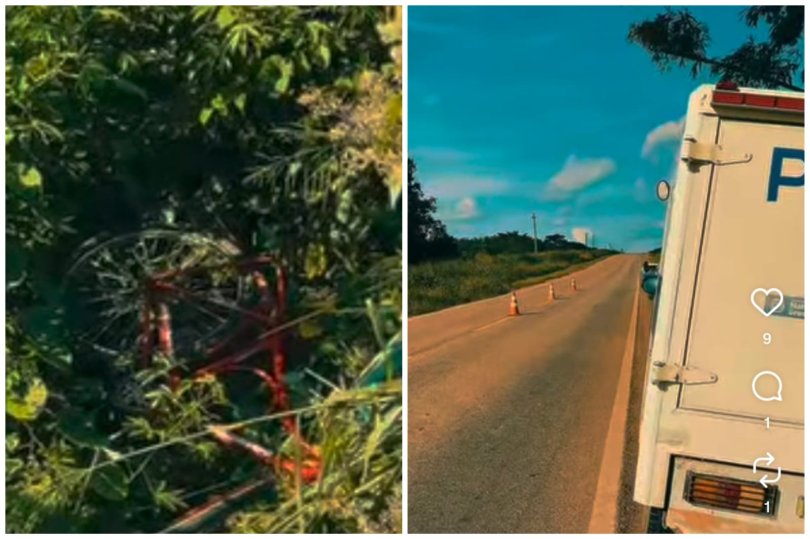 Idoso morre ao ser atropelado por caminhão e arremessado em ribanceira...