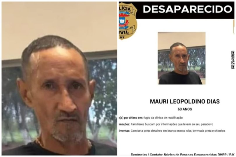 Idoso foge de clínica e  família pede ajuda em Cuiabá...