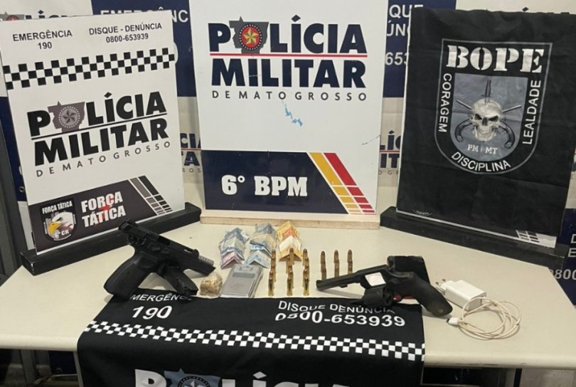 PM enquadra 5 faccionados com armas; 2 estão ligados a homicídio...