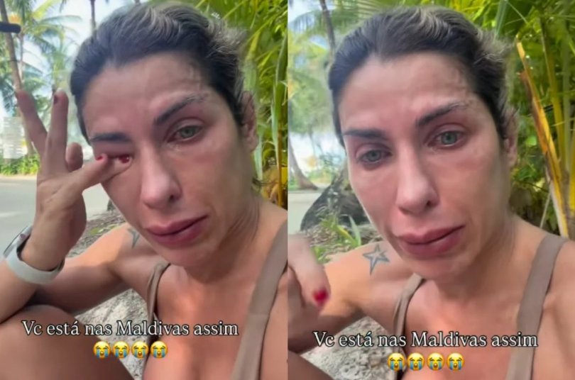 Em Maldivas, influencer chora por não saber andar de bicicleta...