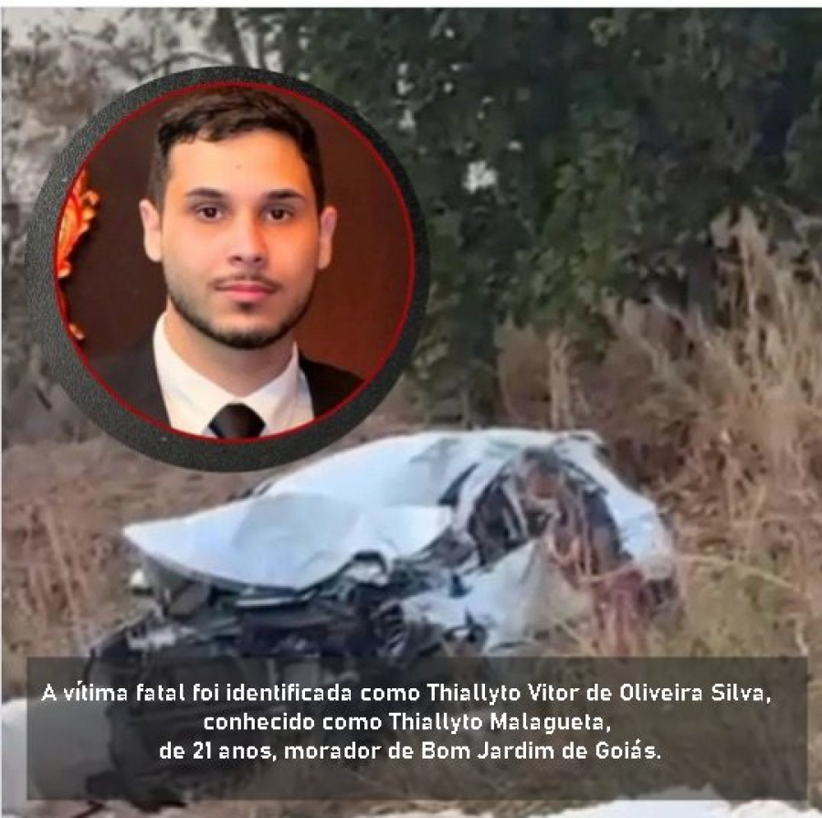 Jovem de Bom Jardim de Goiás é vítima fatal de grave acidente na BR-070 em Aragarças.
