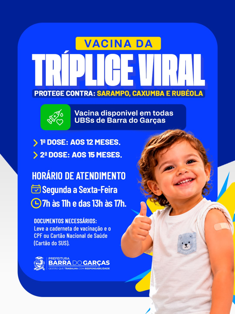 SAÚDE: Prefeitura de Barra do Garças reforça a vacinação contra tríplice viral no município
