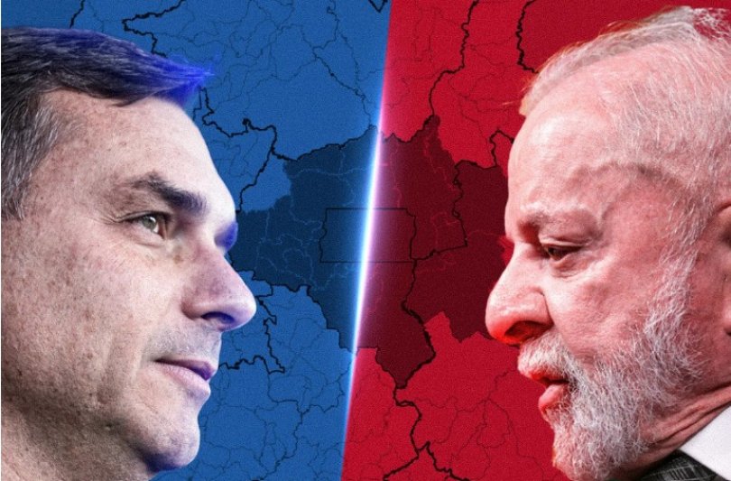 Flávio Bolsonaro tem 51% e Lula marca 49% na última pesquisa...