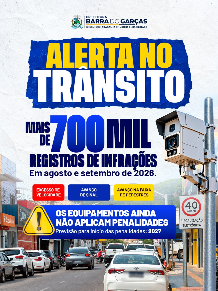 Avanço de sinal vermelho e excesso de velocidade estão entre os registros; equipamentos de fiscalização ainda não geram penalidades