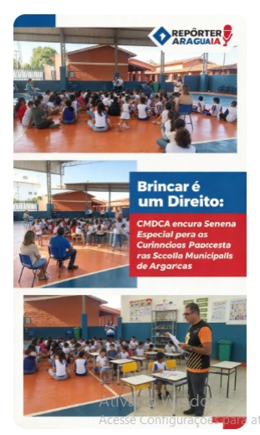 “Brincar é um Direito”: CMDCA encerra Semana Especial para as Crianças com palestras nas escolas municipais de Aragarças