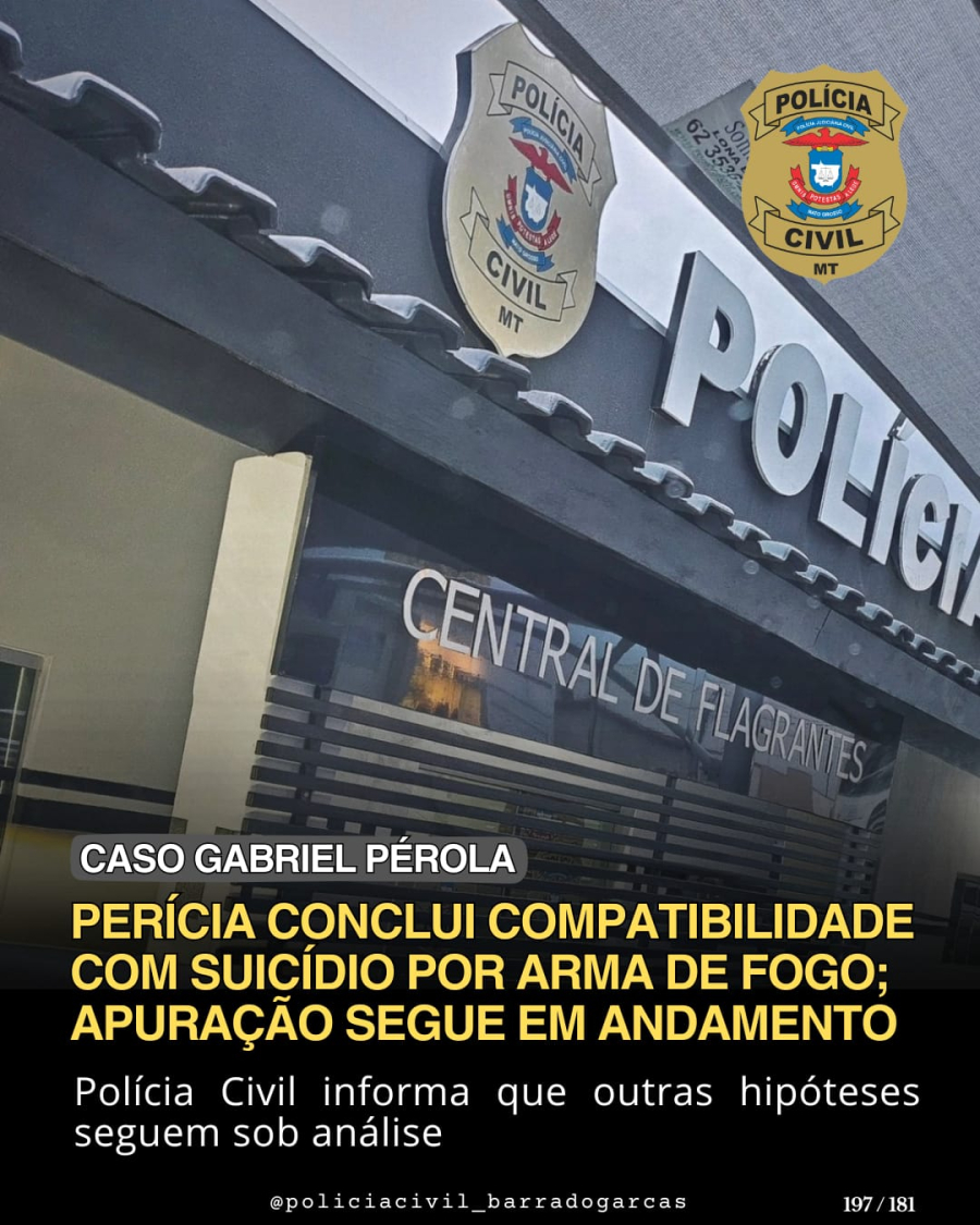 SUICÍDIO: concluiu Politec  sobre o caso Gabriel Pérola